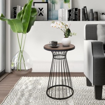 Βοηθητικό τραπεζάκι Art Maison Κεφαλλονιά - Walnut Black (35x35x58εκ.)