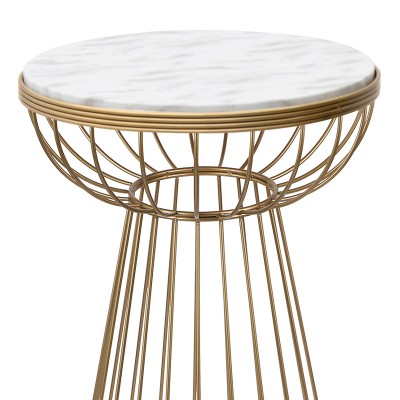 Βοηθητικό τραπεζάκι Art Maison Κεφαλλονιά - White Gold (35x35x58εκ.)