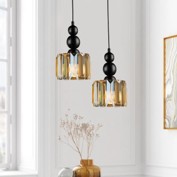 Φωτιστικό οροφής δίφωτο Art Maison Ποταμίδα - Black (30x30x80εκ.)