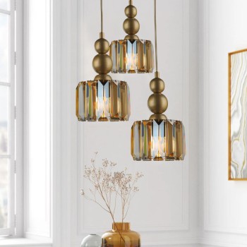 Φωτιστικό οροφής τρίφωτο Art Maison Ποταμίδα - Gold (40x40x95εκ.)