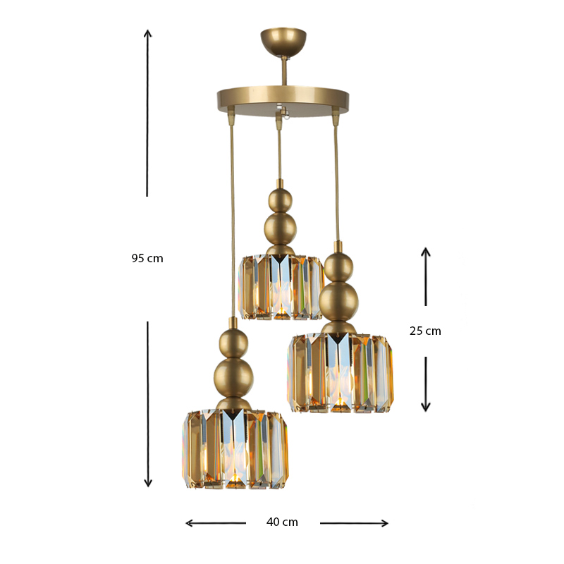 Φωτιστικό οροφής τρίφωτο Art Maison Ποταμίδα - Gold (40x40x95εκ.) Φωτιστικό οροφής τρίφωτο Art Maison Ποταμίδα - Gold (40x40x95εκ.)