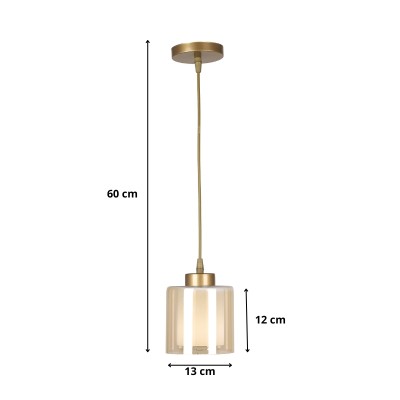 Φωτιστικό οροφής Art Maison Makoto E27 γυάλινο μονόφωτο χρώμα χρυσό Ø13x60εκ.