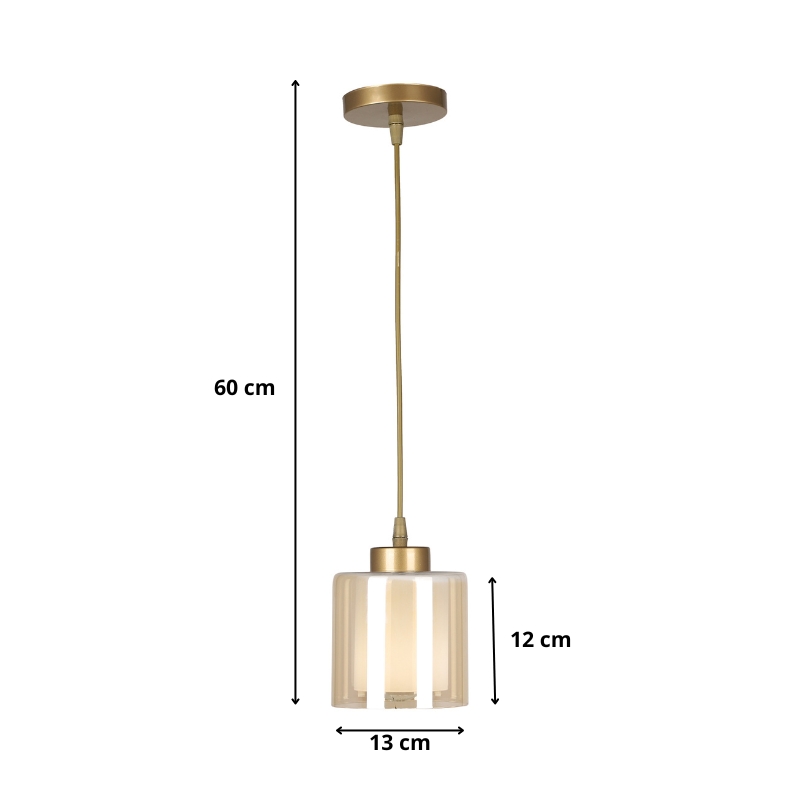 Φωτιστικό οροφής Art Maison Makoto E27 γυάλινο μονόφωτο χρώμα χρυσό Ø13x60εκ.