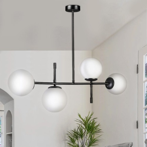 Φωτιστικό οροφής τετράφωτο Art Maison Ποσειδωνία - Black White (90x15x65εκ.)