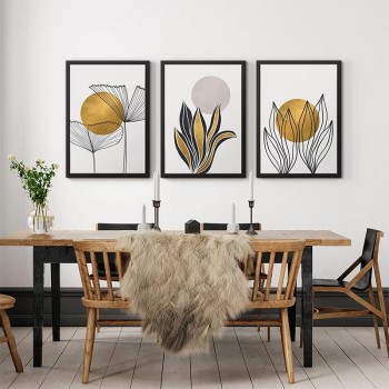 Πίνακας 3 Τεμαχίων Art Maison Frederick J. Brown - Black Yellow (35x45x2εκ)