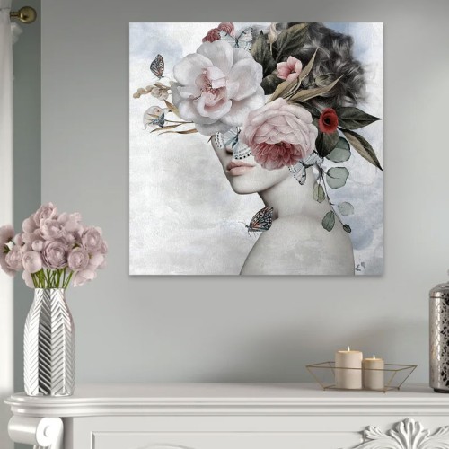 Πίνακας σε καμβά Art Maison James Brantley - White Pink (60x60x3εκ.)