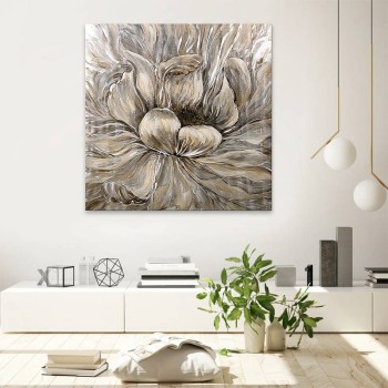 Πίνακας σε καμβά Art Maison Arthello Beck - White Gold (100x100x3εκ.)