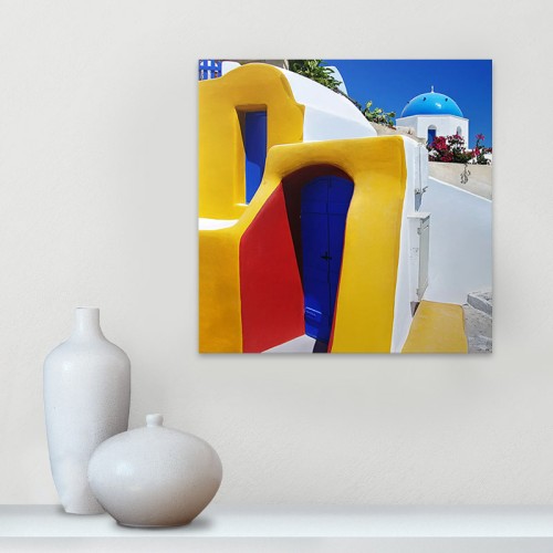 Πίνακας σε καμβά Art Maison Henry Bannarn - Yellow White Blue (50x50x3εκ.)