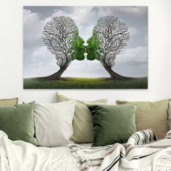 Πίνακας σε καμβά Art Maison Benny Andrews - White Green (75x50x3εκ.)