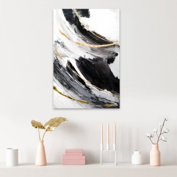 Πίνακας σε καμβά Art Maison Benny Andrews - White Gold Black (50x75x3εκ.)