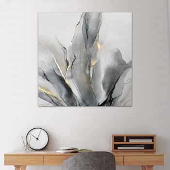 Πίνακας σε καμβά Art Maison Laylah Ali - White Gray (100x100x3εκ.)