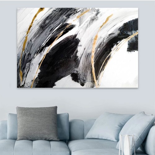 Πίνακας σε καμβά Art Maison Laylah Ali - White Black (125x80x3εκ.)