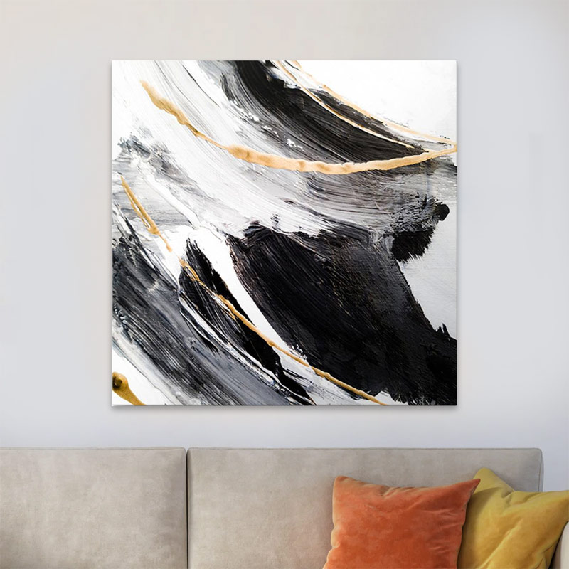 Πίνακας σε καμβά Art Maison Laylah Ali - White Black (100x70x3εκ.)