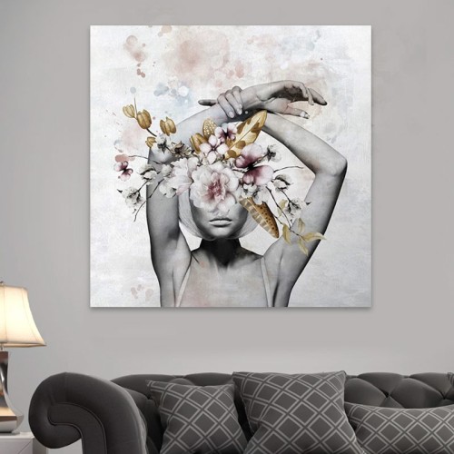 Πίνακας σε καμβά Art Maison Laylah Ali - White Pink (100x70x3εκ.)