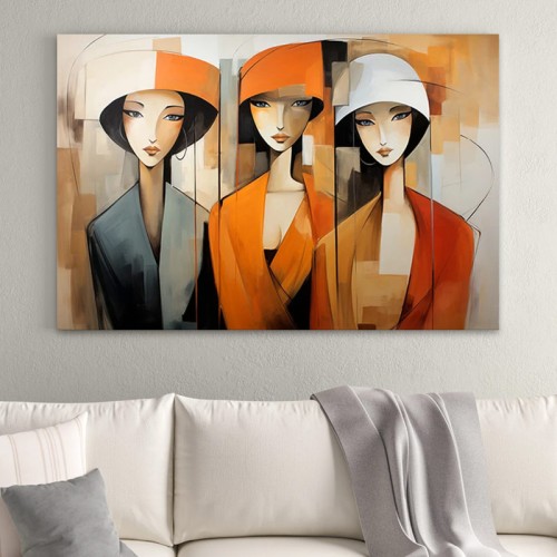 Πίνακας σε καμβά Art Maison Larry D. Alexander - White Orange (100x70x3εκ.)