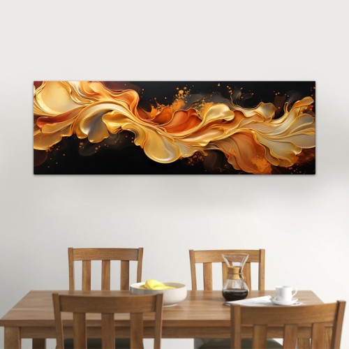 Πίνακας σε καμβά Art Maison Terry Adkins - Black Orange (150x50x3εκ.)
