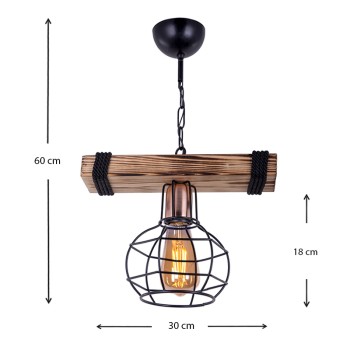 Φωτιστικό οροφής Μονόφωτο Art Maison Κιμουριώτης - Black Walnut (30x15x60εκ.)