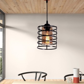 Φωτιστικό οροφής Art Maison Σκαλέτα μονόφωτο - Black (16x16x70εκ.)