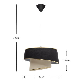 Φωτιστικό οροφής Art Maison Λέσβος - Black Cream (32x32x70εκ.)