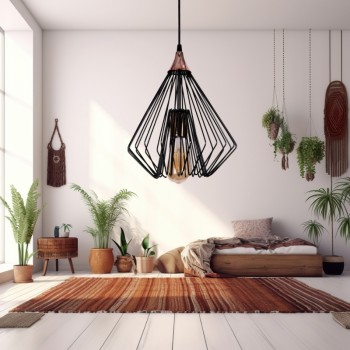 Φωτιστικό οροφής Art Maison Fumio E27 μεταλλικό μονόφωτο χρώμα μαύρο Ø25x70εκ.