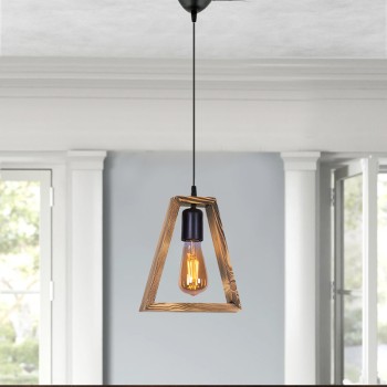 Φωτιστικό οροφής Art Maison Lewisia E27 ξύλινο μονόφωτο χρώμα φυσικό 24x4x70εκ.