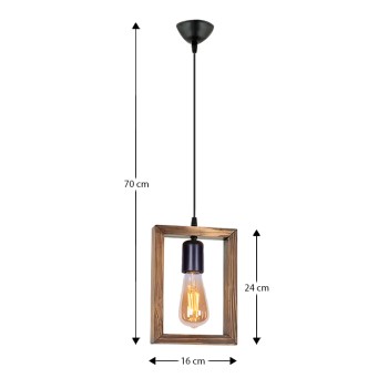 Φωτιστικό οροφής Art Maison Lewisia E27 ξύλινο μονόφωτο χρώμα φυσικό 16x4x70εκ.