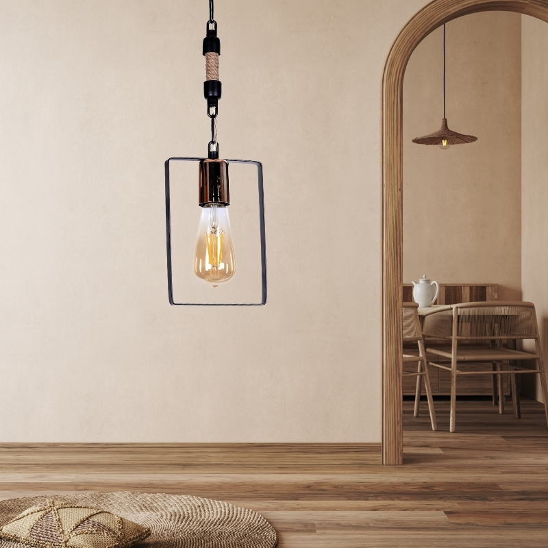 Φωτιστικό οροφής Art Maison Cashe E27 μεταλλικό μονόφωτο χρώμα μαύρο 14x6x60εκ.