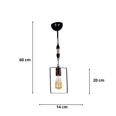 Φωτιστικό οροφής Art Maison Cashe E27 μεταλλικό μονόφωτο χρώμα μαύρο 14x6x60εκ.