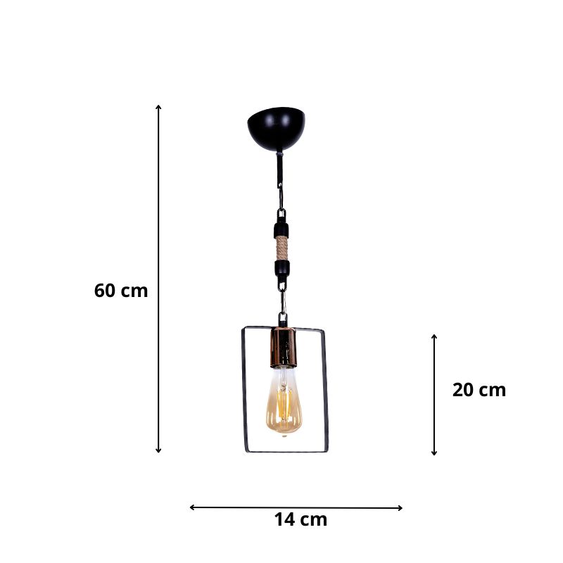 Φωτιστικό οροφής Art Maison Cashe E27 μεταλλικό μονόφωτο χρώμα μαύρο 14x6x60εκ.