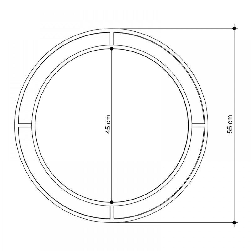 Καθρέφτης τοίχου Art Maison Ζι΄΄α - Black (57x2x57εκ.)