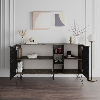 Μπουφές Art Maison ΒΟΡΚΩΤΗ - Dark Coffee Black (142x35,6x83εκ.)