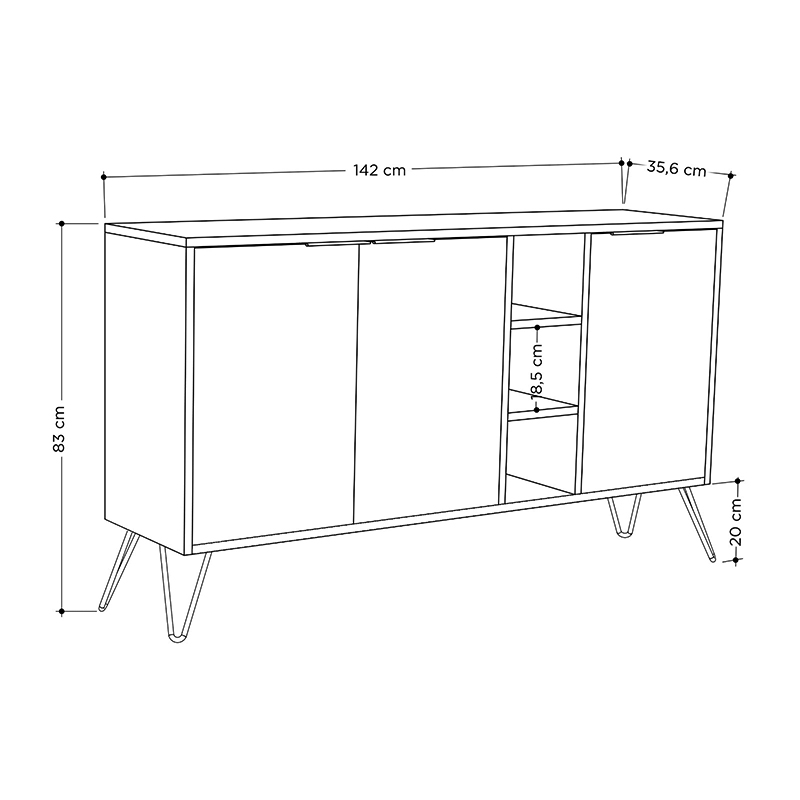 Μπουφές Art Maison ΠΥΘΑΡΑ - Natural White (142x35,6x83εκ.) Μπουφές Art Maison ΠΥΘΑΡΑ - Natural White (142x35,6x83εκ.)