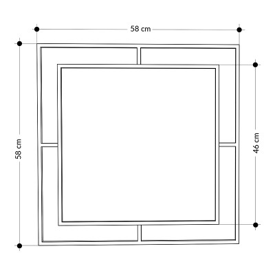 Καθρέφτης τοίχου Art Maison Κρητίνια - Black (58,6x2x58,6εκ.)