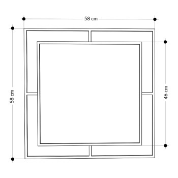 Καθρέφτης τοίχου Art Maison Κρητίνια - Gold (58,6x2x58,6εκ.)