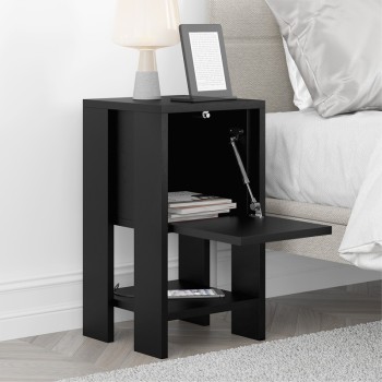 ΚΟΜΟΔΙΝΟ ART MAISON MOSSORO - BLACK (30x30x55εκ.)