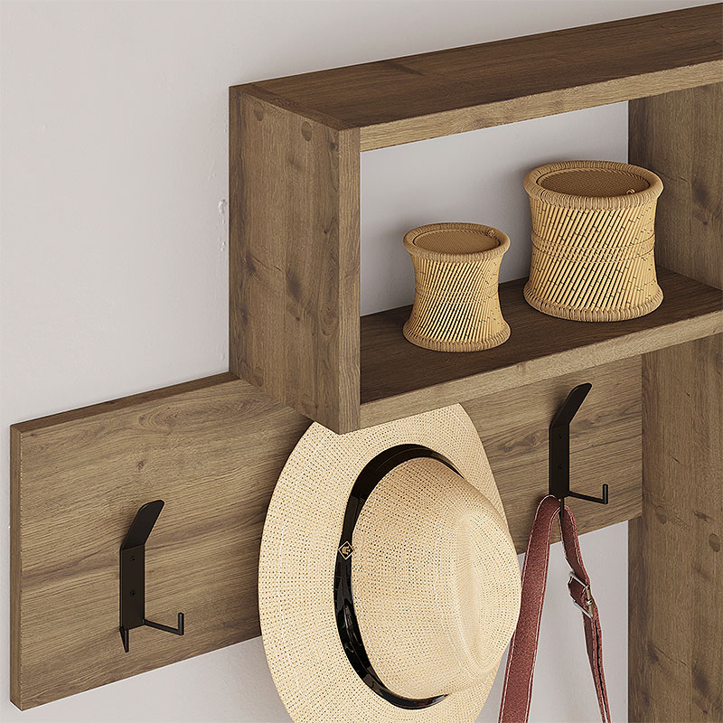 ΚΡΕΜΑΣΤΡΑ ΤΟΙΧΟΥ ART MAISON GOLETA - LIGHT WALNUT (99,5x15x61εκ.)