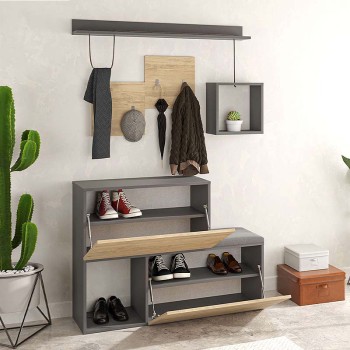 Έπιπλο εισόδου Art Maison Αγκίστρι - Natural Charcoal (120x36,5x87,5εκ.)