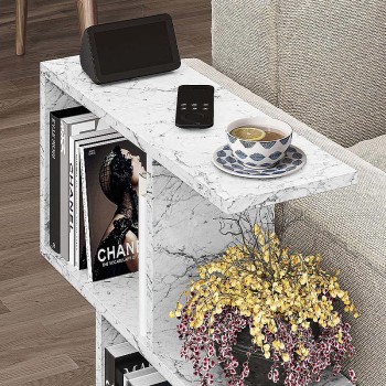 ΒΟΗΘΗΤΙΚΟ ΤΡΑΠΕΖΑΚΙ ART MAISON EXETER - WHITE MARBLE (60x20x60εκ.)