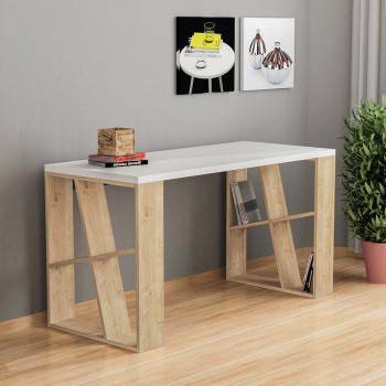 Γραφείο Art Maison Σπαλαθρονήσι - White Natural (137x60x75εκ)