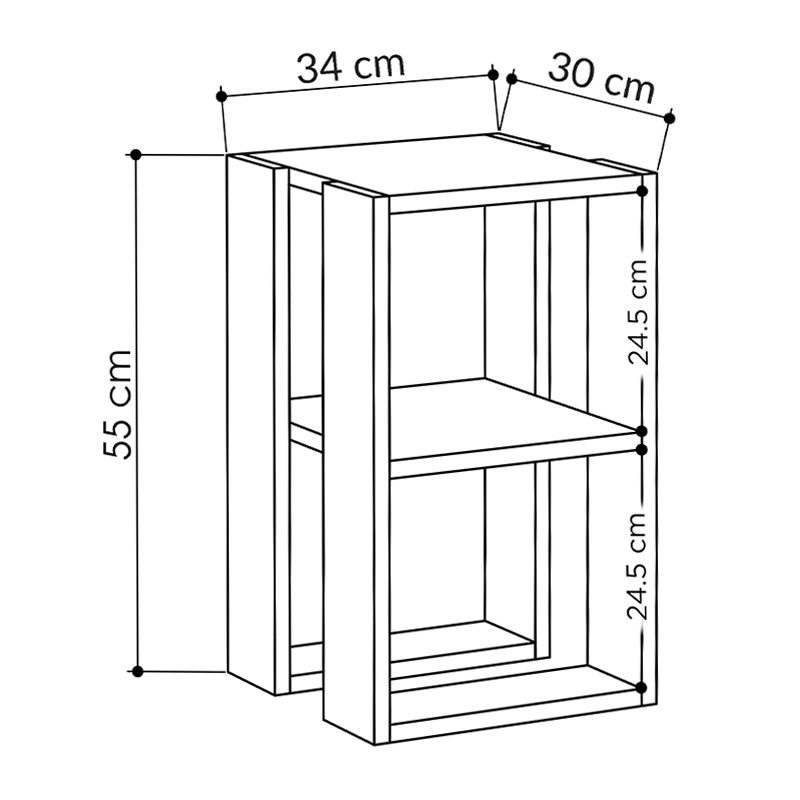 Κομοδίνο - τραπεζάκι βοηθητικό Art Maison Αμμουλιανή - Charcoal (34x30x55εκ.)