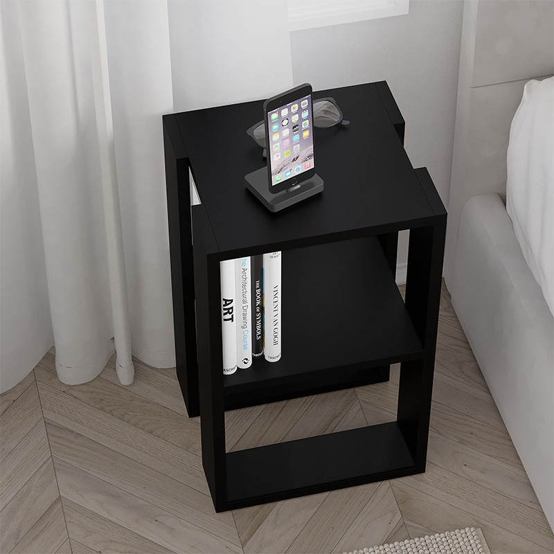 ΚΟΜΟΔΙΝΟ-ΤΡΑΠΕΖΑΚΙ ΒΟΗΘΗΤΙΚΟ ART MAISON TERESOPOLIS - BLACK (34x30x55εκ.)