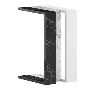Τραπεζάκι βοηθητικό Art Maison Μεγανήσι - Black White (30x40x57εκ.)