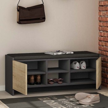Παπουτσοθήκη Art Maison ΛΙΝΔΟΣ - Charcoal Natural (110x37x43εκ.) 