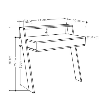 Γραφείο εργασίας Art Maison Lanturn χρώμα ανοιχτό καρυδί 94x50x91εκ.