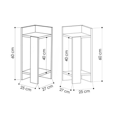 Κομοδίνο 2 τεμαχίων Art Maison Αταλάντη - Natural (25x27x60εκ.)