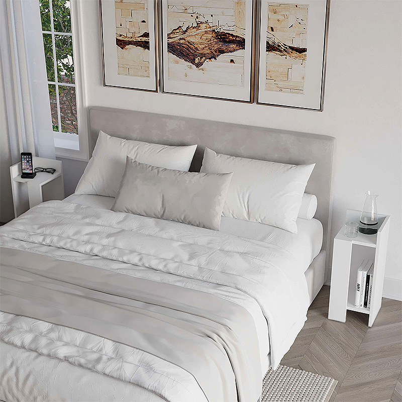 ΚΟΜΟΔΙΝΟ ΣΕΤ 2 ΤΕΜΑΧΙΩΝ ART MAISON REDONDA - WHITE (25x27x60εκ.)