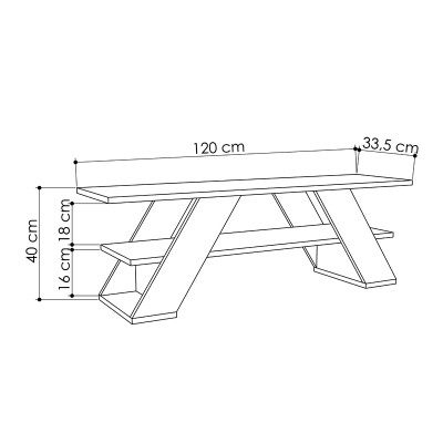 Έπιπλο τηλεόρασης Art Maison Αστρίς - Charcoal (120x33,5x40εκ.)