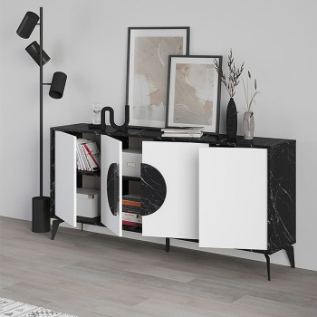 Μπουφές Art Maison Αβέλας - Black White (180x35,6x82εκ.)
