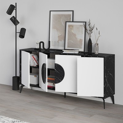 Μπουφές Art Maison Αβέλας - Black White (180x35,6x82εκ.) Μπουφές Art Maison Αβέλας - Black White (180x35,6x82εκ.)