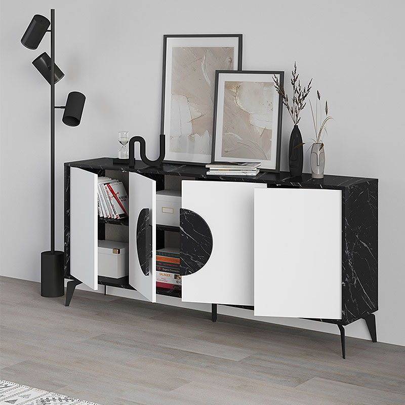 Μπουφές Art Maison Αβέλας - Black White (180x35,6x82εκ.) Μπουφές Art Maison Αβέλας - Black White (180x35,6x82εκ.)